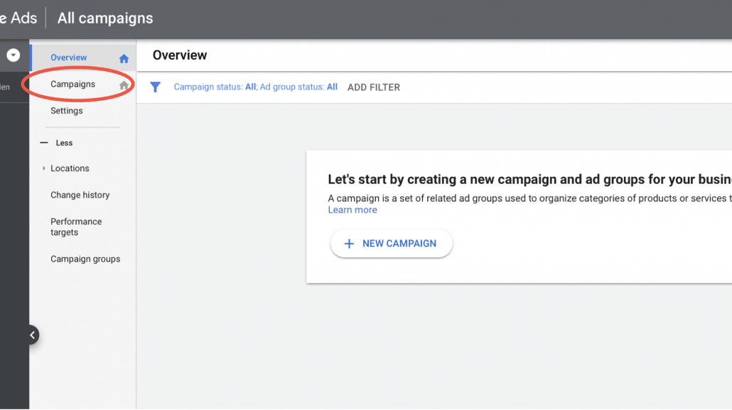 Navigate to ‘Campaigns’.
