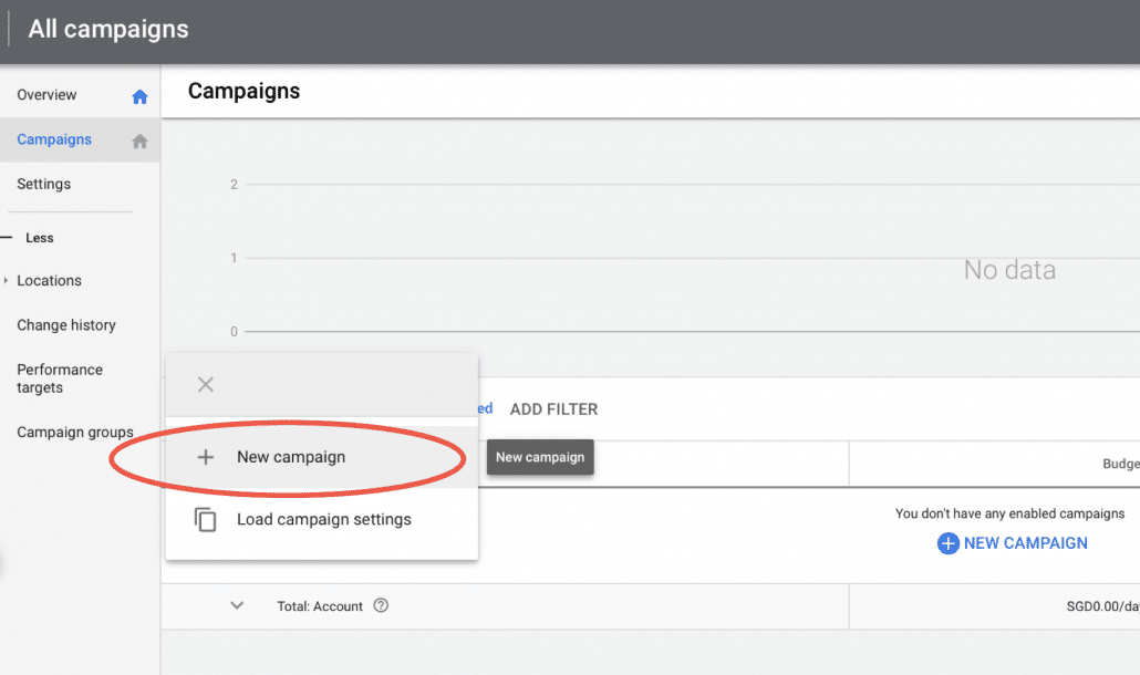 Click on ‘+ New Campaign’.