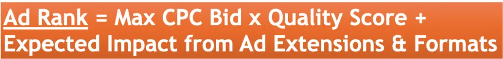 Formula to calculate Ad Rank