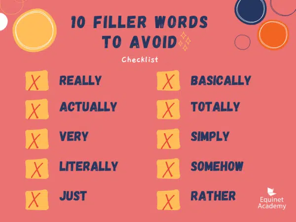 List of filler words to avoid when writing effective copy