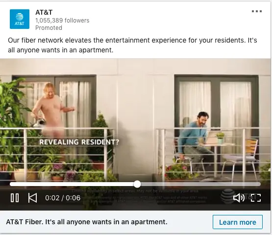 AT&T ads on Fiber Network