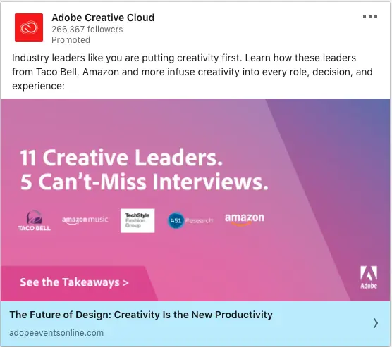 Adobe Creative Cloud ads on 5 Can't-Miss Interviews