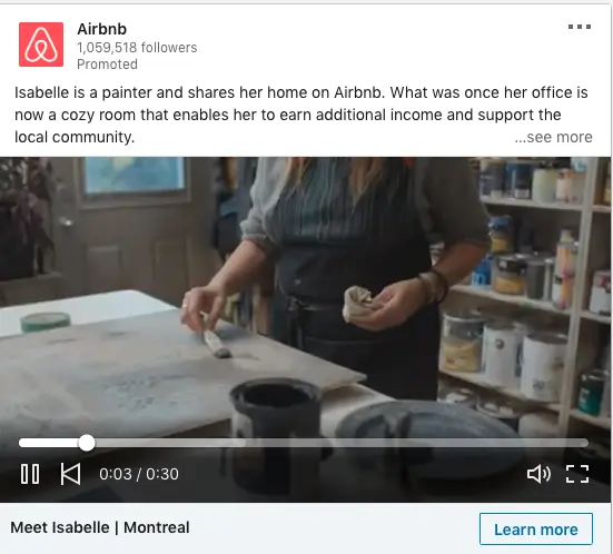 Airbnb ads on how Isabelle earn additional income and support the local community