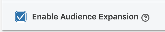 linkedin ads audience expansion button