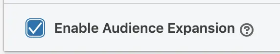 linkedin ads audience expansion button
