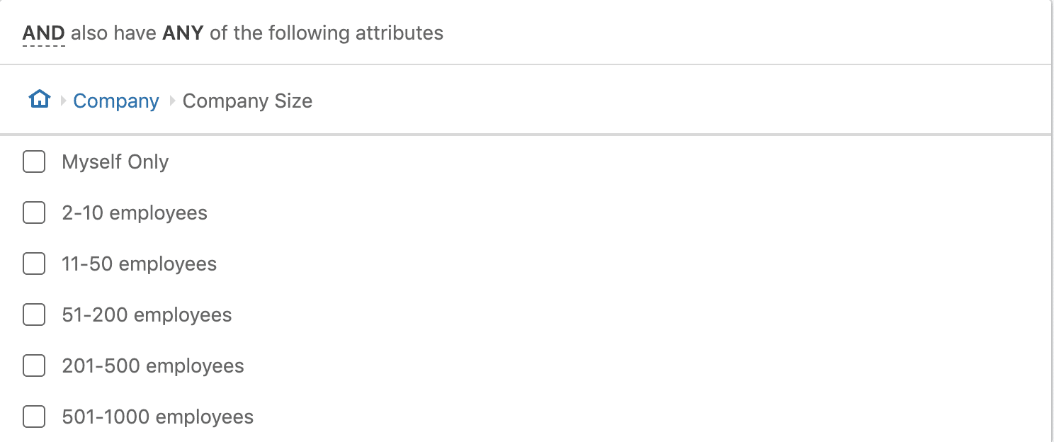 linkedin ads company size targeting