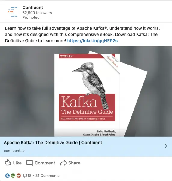 Confluent ads on Apache Kafta The Definitive Guide