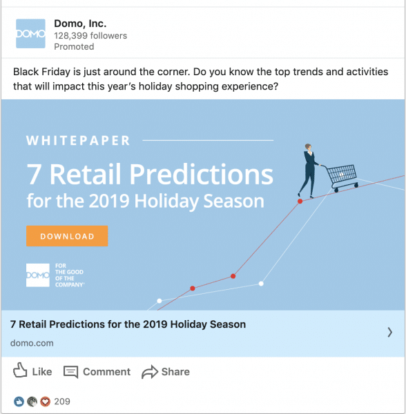 DOMO ads on 7 Retail Predictions for the 2019 Holiday Season