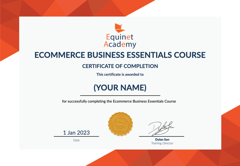 Ecommerce Business Essentials Course Certificate