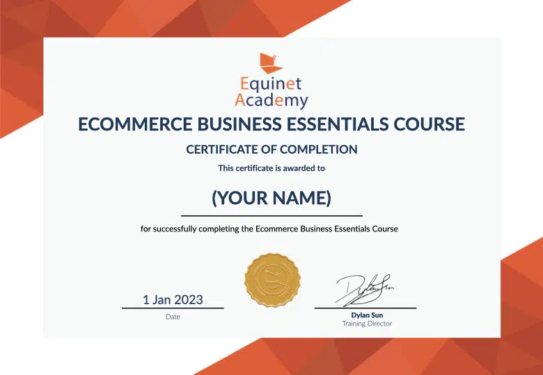 Ecommerce Business Essentials Course Certificate
