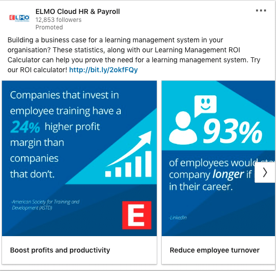 ELMO Cloud HR & Payroll ads on profits and productivity