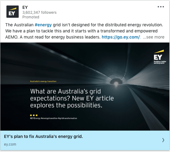 EY ads on Australia's grid expectations