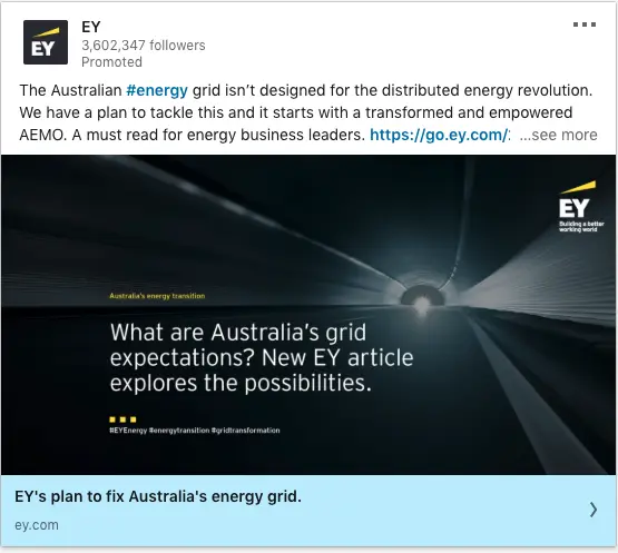 EY ads on Australia's grid expectations