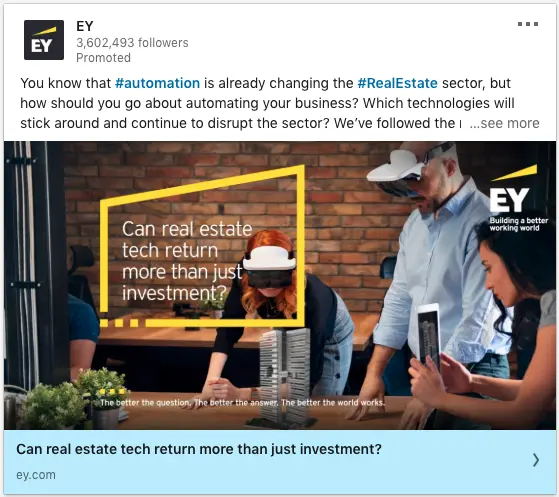 EY ads on real estate tech