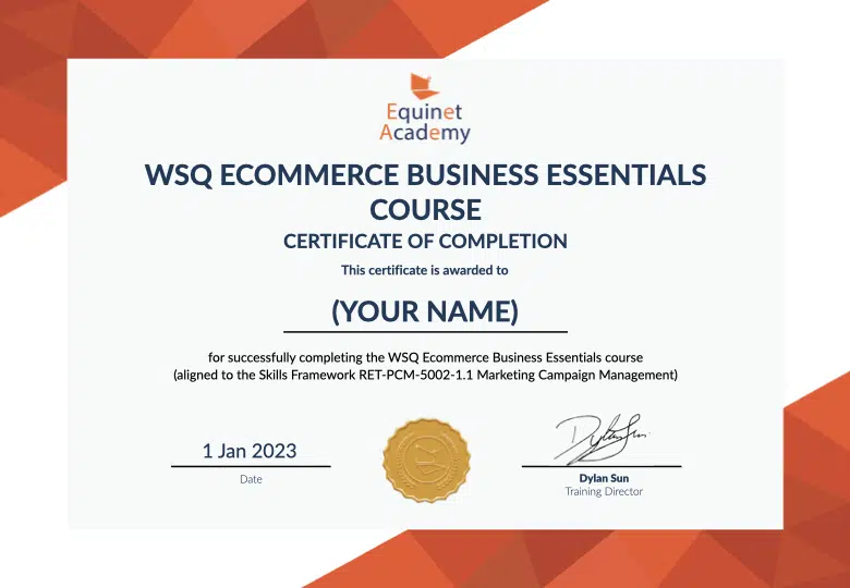 WSQ Ecommerce Business Essentials Certificate Sample