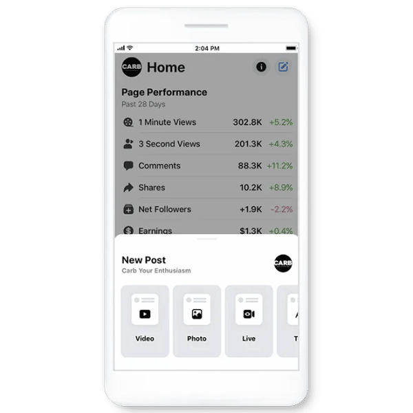 Example of a livestream insights interface