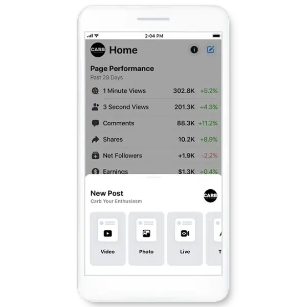 Example of a livestream insights interface