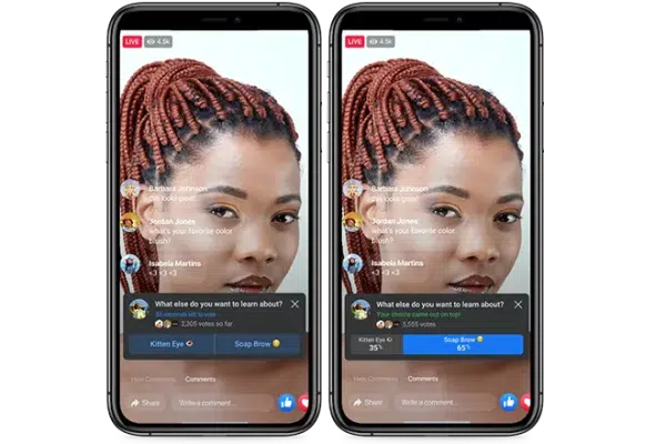 Facebook Live interface example