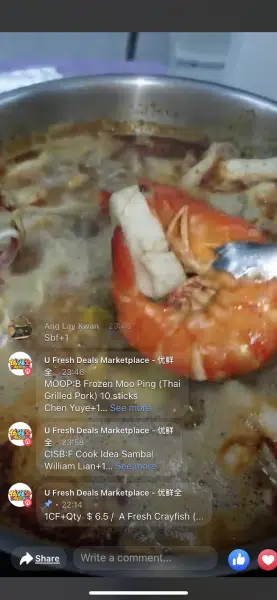 Example of successful livestream users from U Fresh Deals Marketplace