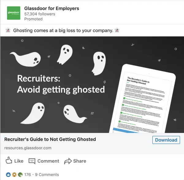 Glassdoor for Employers ads on Recruiter's Guide