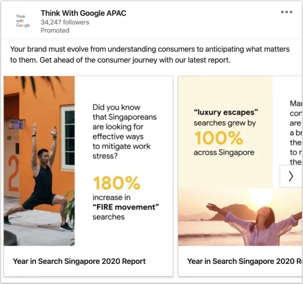 Think with Google ads on Singapore 2020 Reports