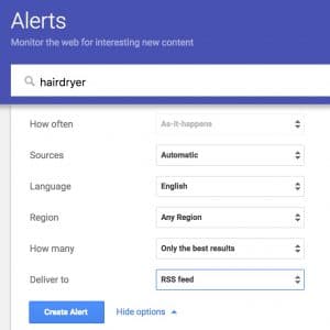 Google Alerts Tool