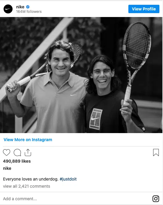 Nike is no stranger to influencer marketing, and they have a whole plethora of celebrities under their wing.