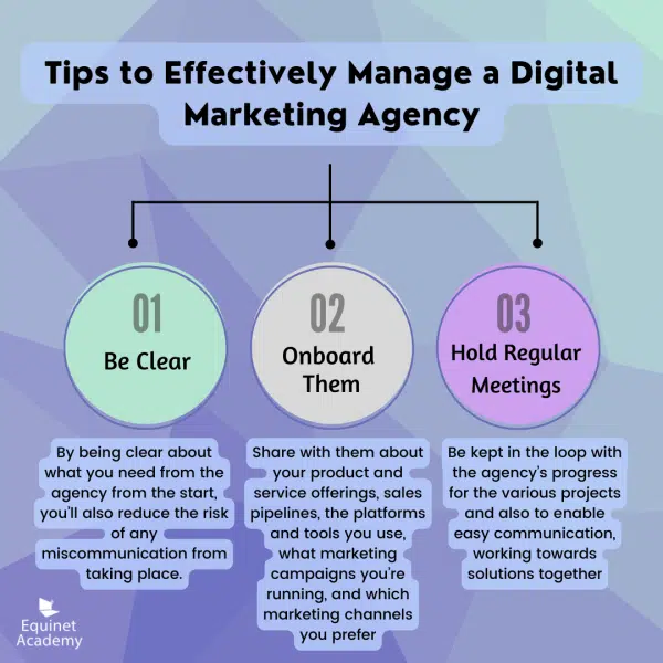 The 3 tips to effectively manage a digital marketing agency