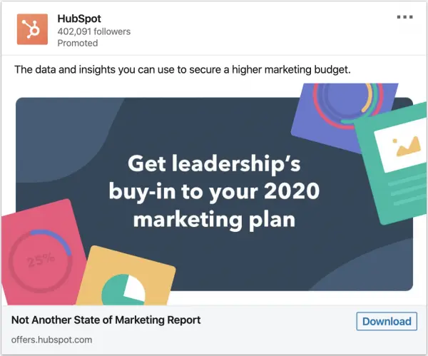 Hubspot ads on 2020 marketing plan