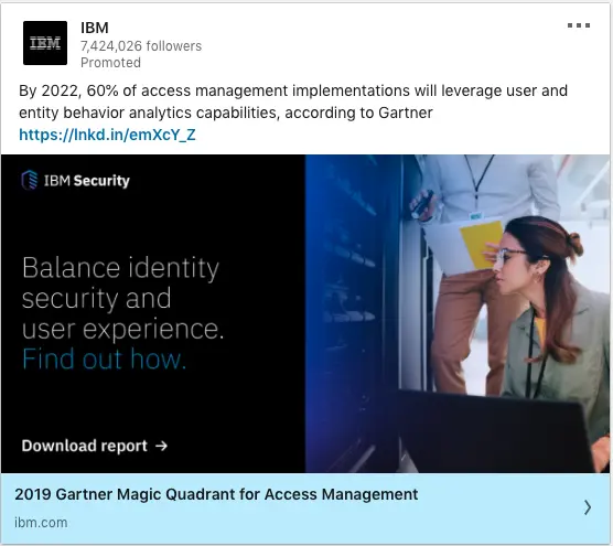 IBM ads on Balance identity security and user experience