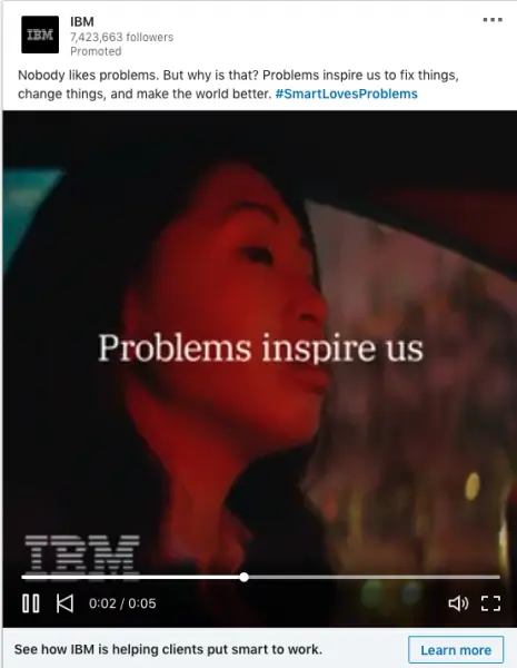 IBM ads on problems and inspirations