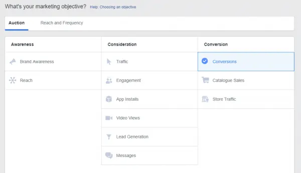FB Ads Objective Examples