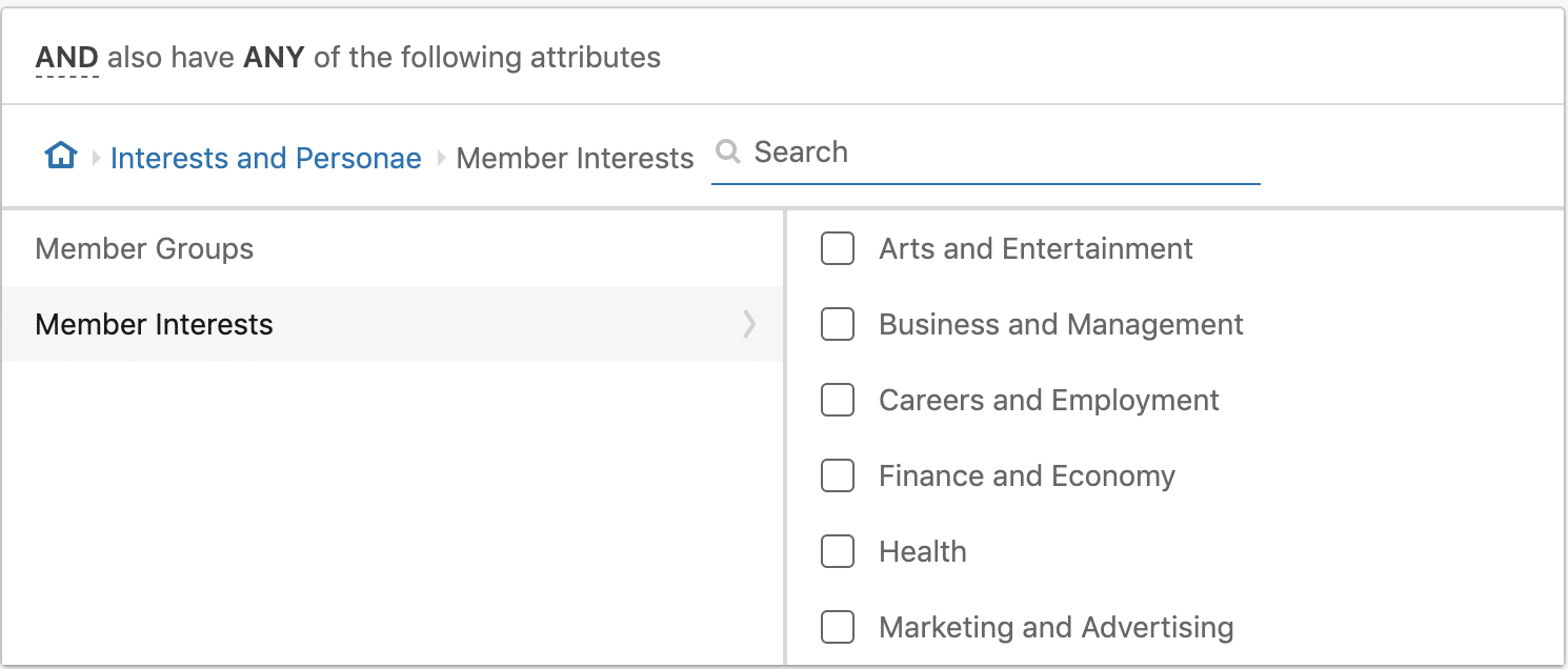 linkedin ads interest targeting