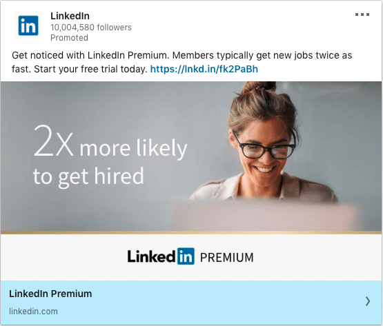 Linkedin ads on Linkedin Premium