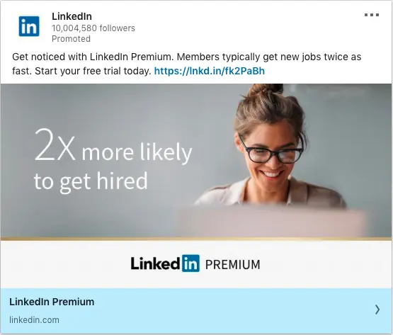 Linkedin ads on Linkedin Premium