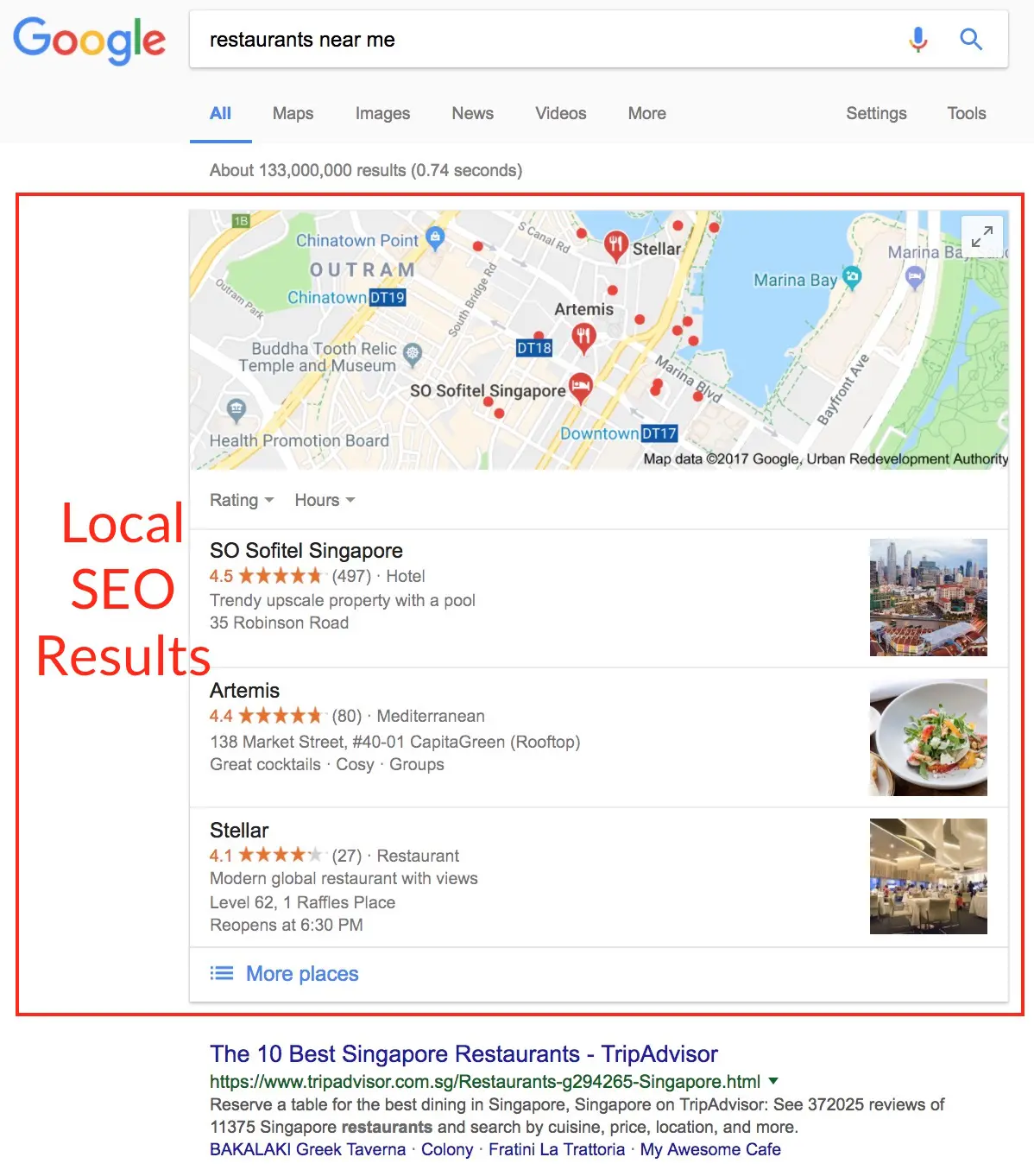 Local SEO Results Example