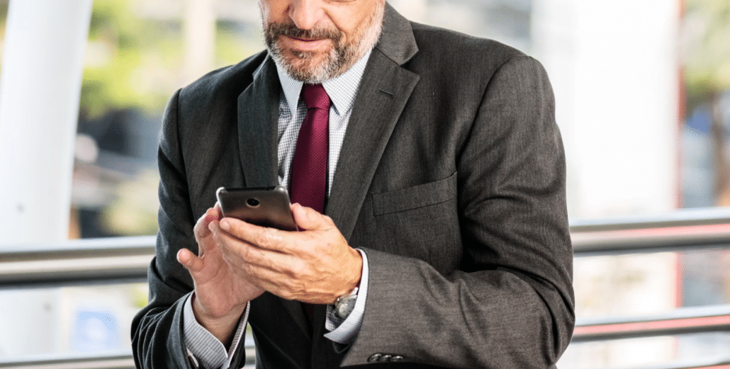 Man holding smartphone