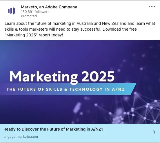 Marketo ads on Marketing 2025