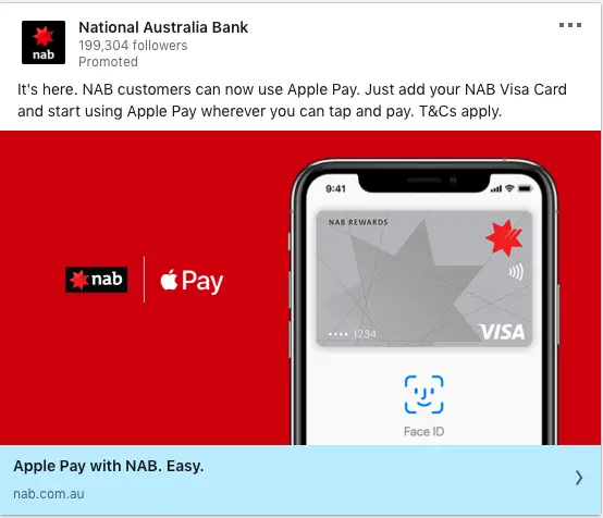 National Australia Bank ads on Apple Pay 