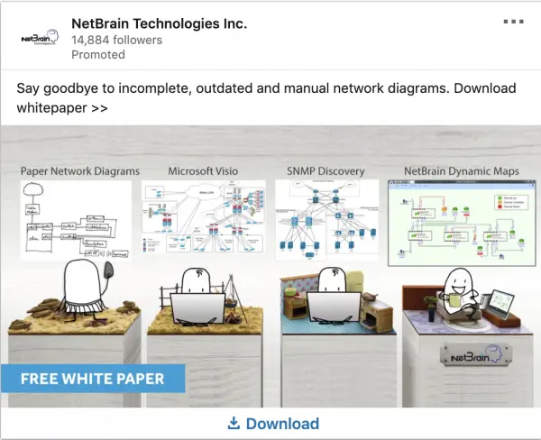 NetBrain ads on Free White Paper