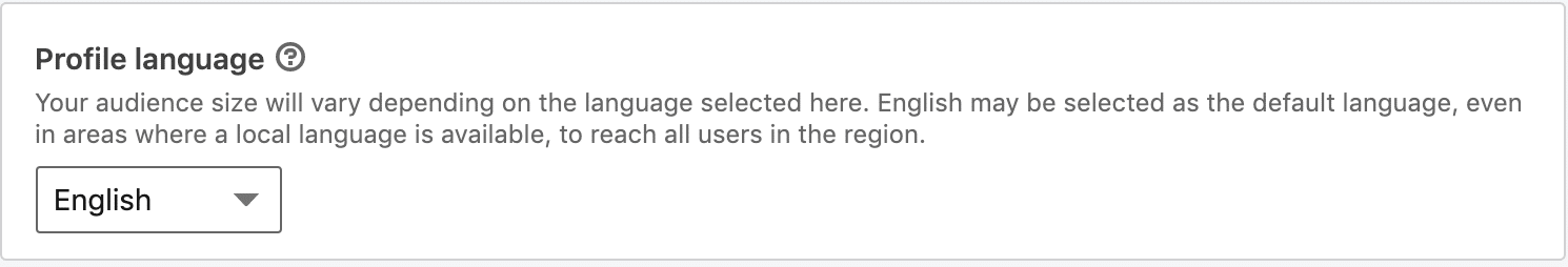 linkedin profile language
