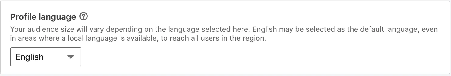 linkedin profile language 