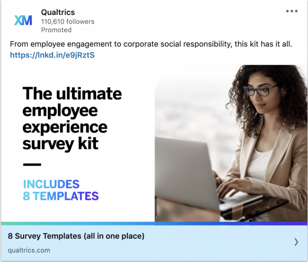 Qualtrics ads on the ultimate employee experience survey kit