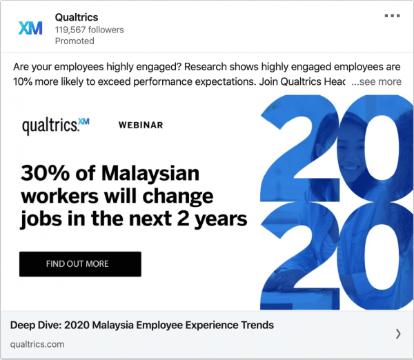 Qualtrics Malaysia ads on 2020 Malaysia Employee Experience Trends