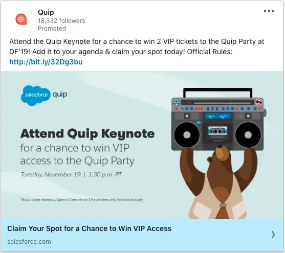 Quip ads on Quip Keynote