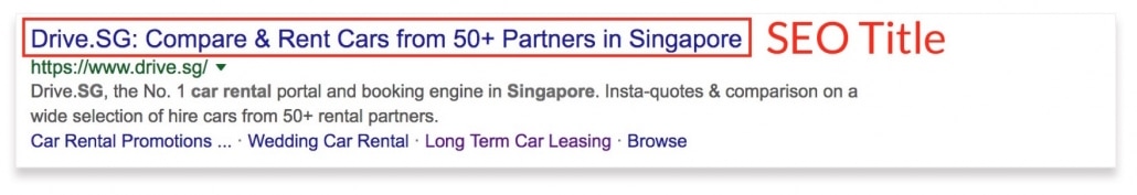 SEO Title tags snippet example