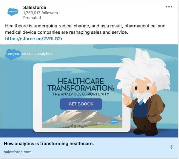 Salesforce ads on how analytics is transforming healthcare