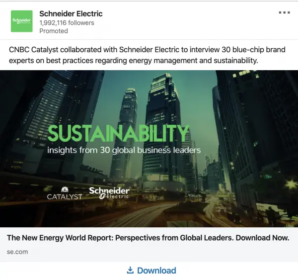 Schneider Electric ads on Sustainability 