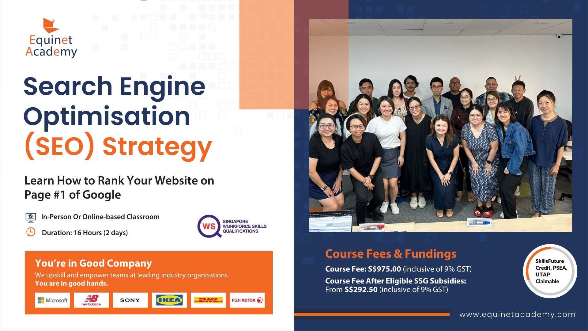 WSQ Search Engine Optimisation (SEO) Course Brochure Cover