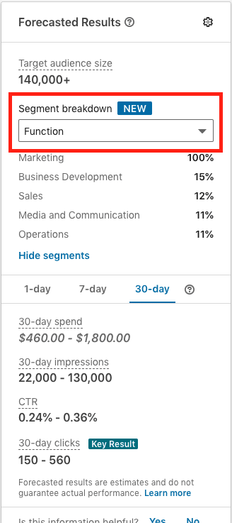 segment breakdown %